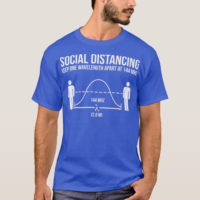 T-shirt Amateur Radio Ham Drôle social Distances (Devant)