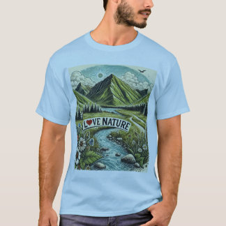 T-shirt Amateurs d'aventure, I Love Nature, Pittoresque Ex