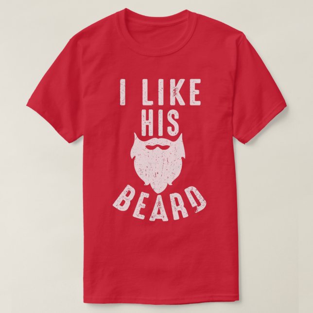 T-shirt Amateurs de barbe et de moustache J'aime sa barbe  (Design devant)