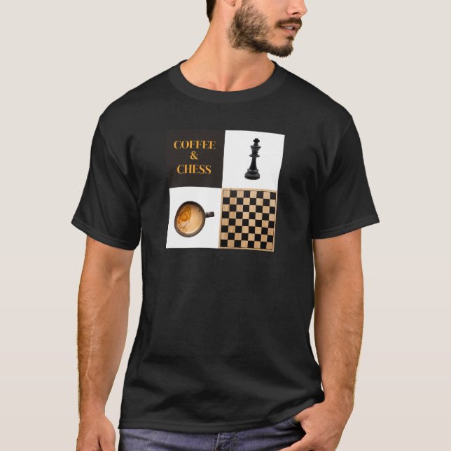 T-shirt Amateurs de café et d'échecs et joueurs d'échecs (Devant)