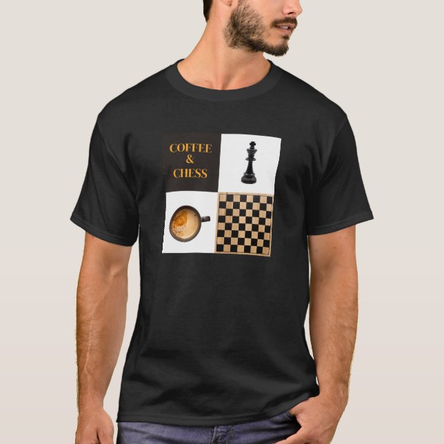 T-shirt Amateurs de café et d'échecs et joueurs d'échecs (Devant)