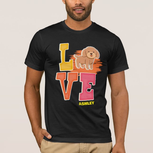 T-shirt Amateurs de caniche couleur mignonne (Devant)