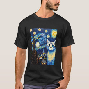 T-shirt Amateurs de chats Art inspiré de Van Gogh Peinture