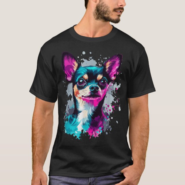 T-shirt Amateurs de Chihuahua Splash coloré (Devant)