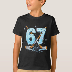 T-shirt Amateurs de hockey drôles Drip 6-7 Numéro Six Sept