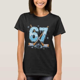 T-shirt Amateurs de hockey drôles Drip 6-7 Numéro Six Sept