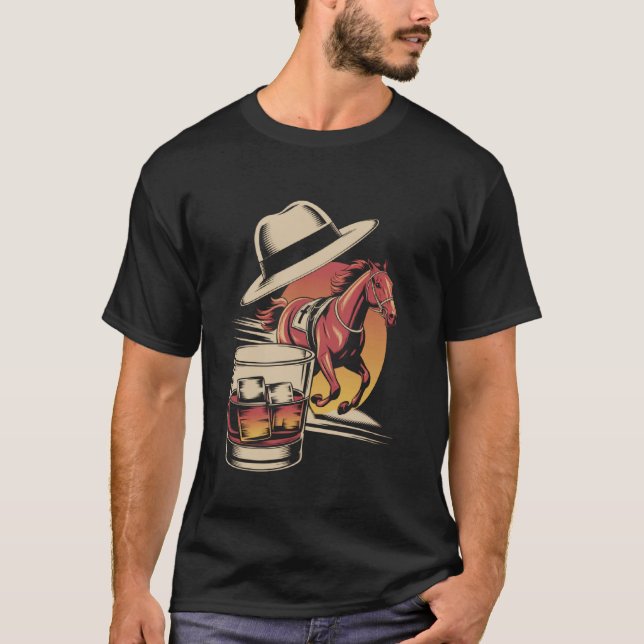 T-shirt Amateurs de journée de courses de chevaux (Devant)
