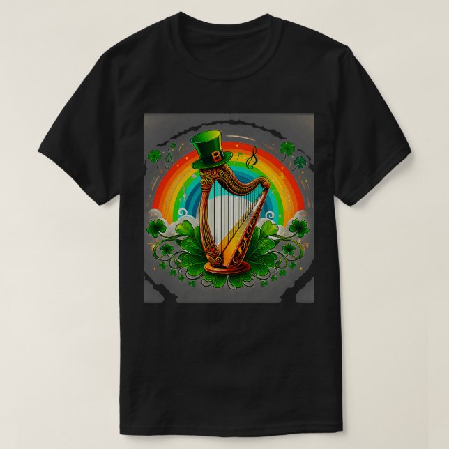 T-shirt Amateurs De Musique Irlandaise Et Cette Harpe Et D (Design devant)