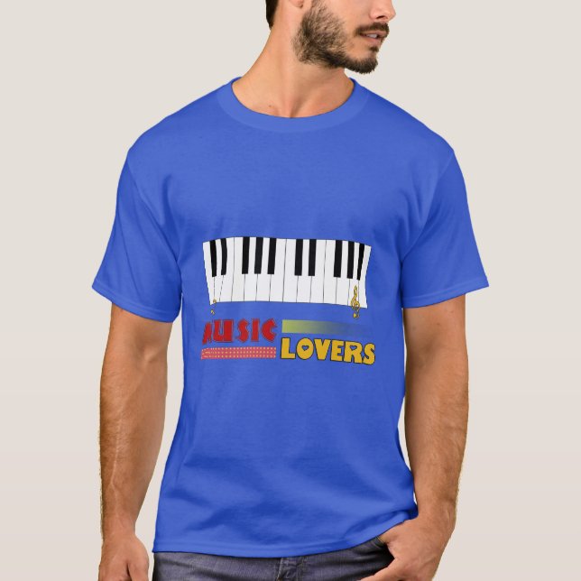 T-shirt Amateurs de musique Piano Word Art Design (Devant)