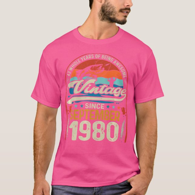 T-shirt Amateurs de pêche à la mouche de 43 ans Septembre  (Devant)