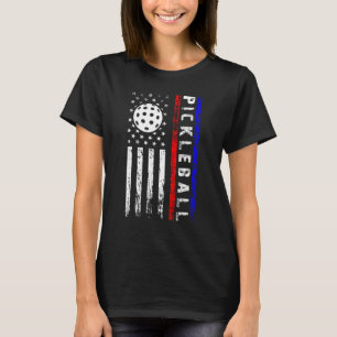 T-shirt Amateurs de Pickleball 4 juillet Drapeau américain