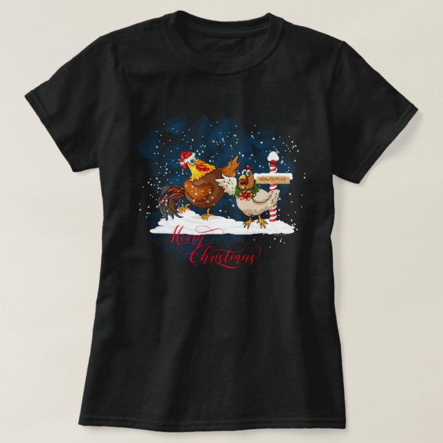 T-shirt Amateurs de poulet Noël Pôle Nord (Design devant)
