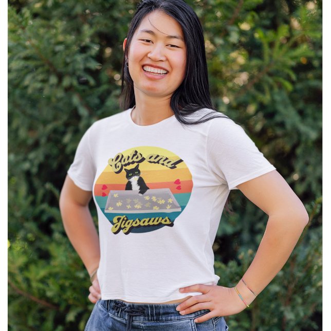 T-shirt Amateurs de puzzle et amis de chat jigsaw (Créateur téléchargé)