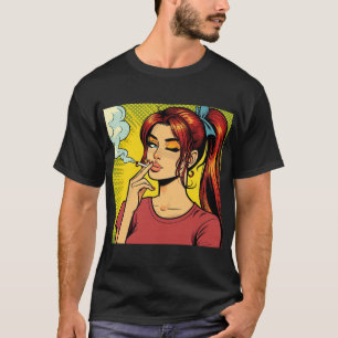 T-shirt Amateurs de tabac   Pop art   Fille fumeuse   Ciga