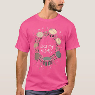 T-shirt Amateurs de tambour Je Détruis Silence Drum Bass D