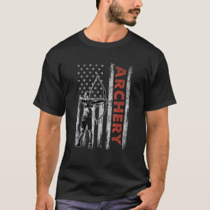 T-shirt Amateurs de tir à l'arc Drapeau Vintage américain