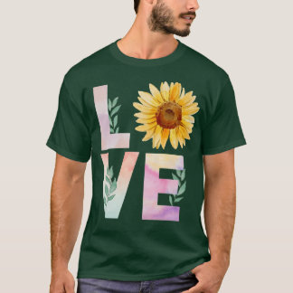 T-shirt Amateurs de tournesol d'aquarelle Premium