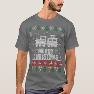 T-shirt Amateurs de train en Wagon de Noël moche