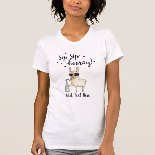 T-shirt Amateurs de vin drôle SipSip Hooray Llama Custom