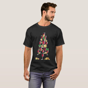 T-shirt Amateurs de vin Noël Arbre Gag Cadeau