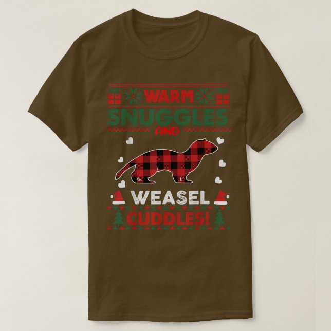 T-shirt Amateurs de Weasel Xmas Cadeaux mignonnes Weasel N (Design devant)