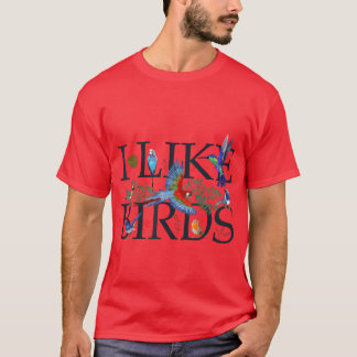 T-shirt Amateurs D'Oiseaux Pour Femmes Hommes J'Aime Les O