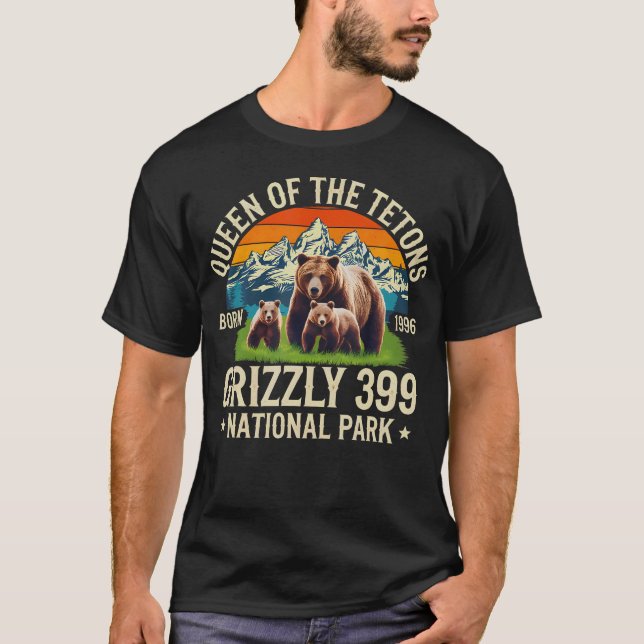 T-shirt Amateurs D'Ours Reine Des Tétons Grizzly 399 Natio (Devant)
