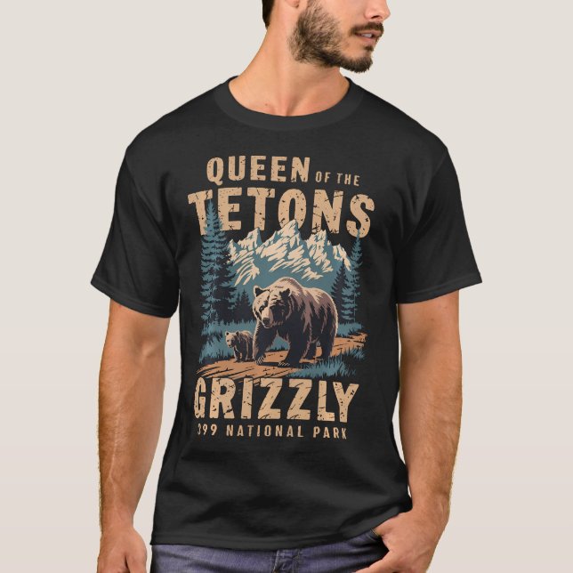T-shirt Amateurs D'Ours Reine Des Tétons Grizzly 399 Natio (Devant)