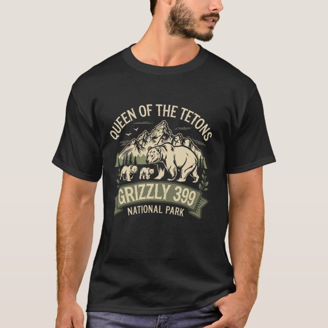 T-shirt Amateurs D'Ours Reine Des Tétons Grizzly 399 Natio (Devant)