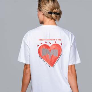 T-shirt Amateurs Heureuses Saintes-Valentin d'éléphants