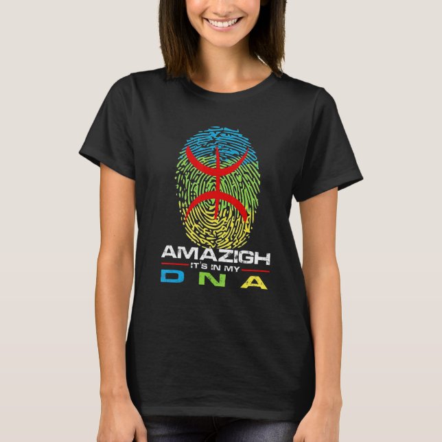 T-shirt Amazigh Drapeau C'est dans mon Adn (Devant)