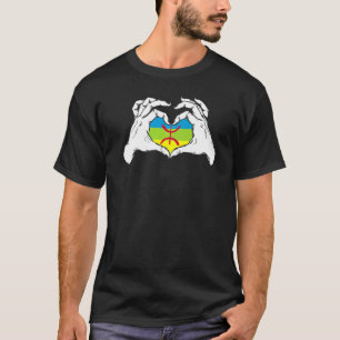 T-shirt Amazigh Drapeau Une Paix De Mon Coeur Fière Main B