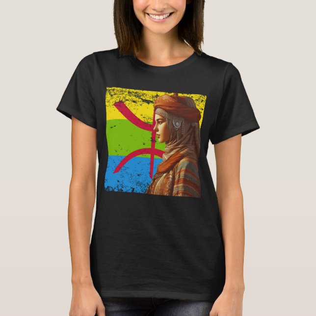 T-shirt Amazigh Kabyle Berber Tattoo symboles tifinagh art (Devant)