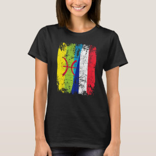 T-shirt AMAZIGH ROOTS Half French Half KABYL Flag