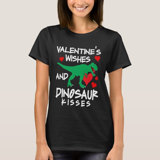 T-shirt Amazing love apparel heart wishes and dinosaur kis (Devant)