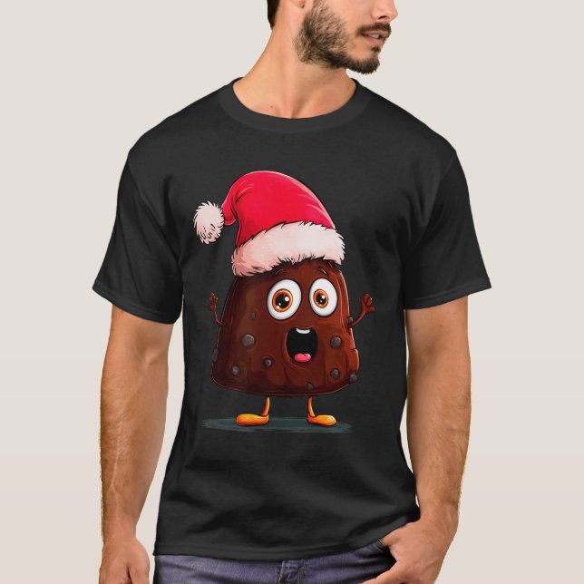 T-shirt Amazing Pudding Look With Christmas Hat  (Devant)