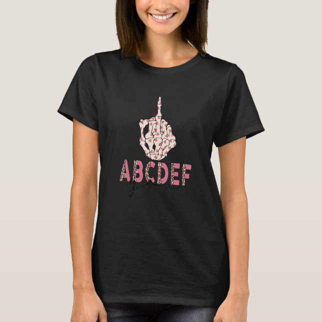 T-shirt Amazing valentine appare skeleton hands abcdef (Devant)