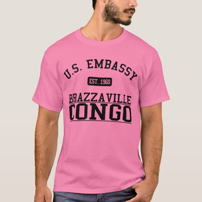 T-shirt Ambassade Brazzaville, Congo (Devant)