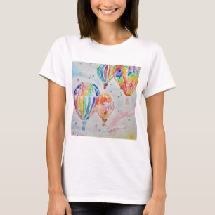 T-shirt Ambiance colorée avec ballon à air chaud Aquarelle