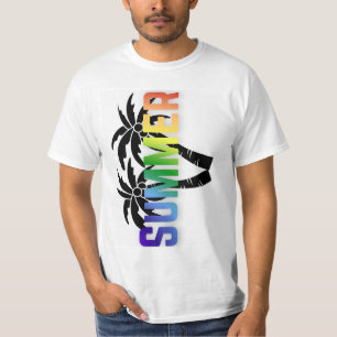 T-shirt ambiance Été Coloré   Typographie vertical