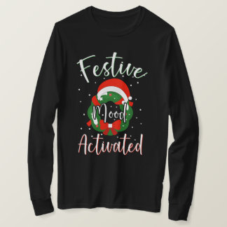 T-shirt Ambiance Festive Activée Typographie de Noël Drôle