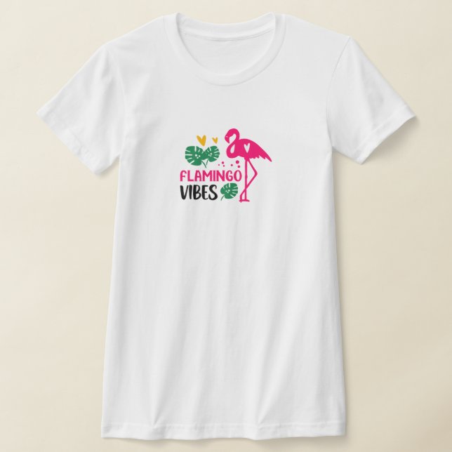 T-shirt ambiance flamant rose  (Poser)