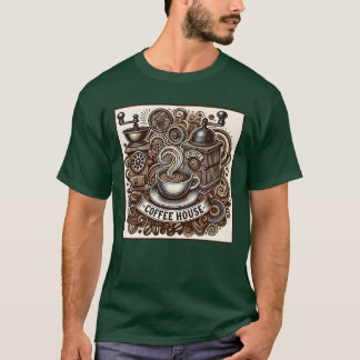 T-shirt Ambiance rétro de café drôle
