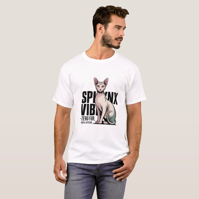 T-shirt Ambiance Sphynx Zéro Poil Chat Attitude (Devant entier)