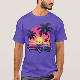 T-shirt Ambiance voiture vintage plage drôle ami famille