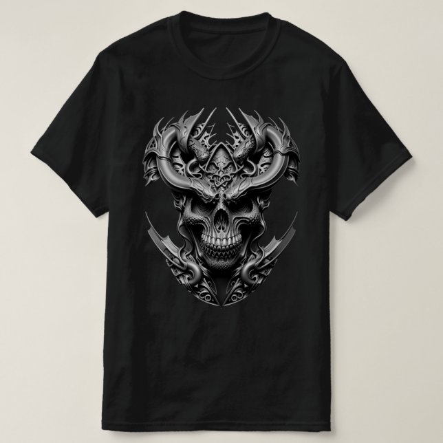 T-shirt Ambiguïté Art Dragon Alien Création Crâne Design (Design devant)