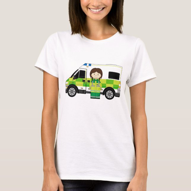 T-shirt Ambulance de bande dessinée et EMT (Devant)