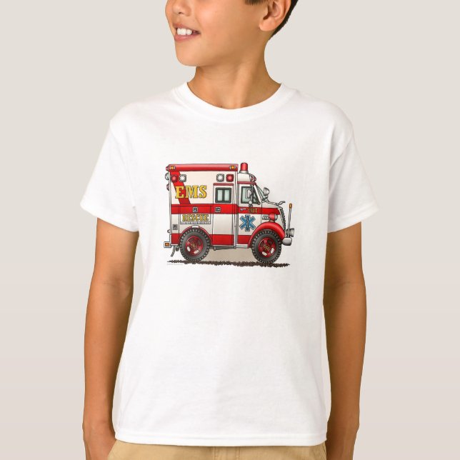 T-shirt Ambulance de camion de boîte (Devant)