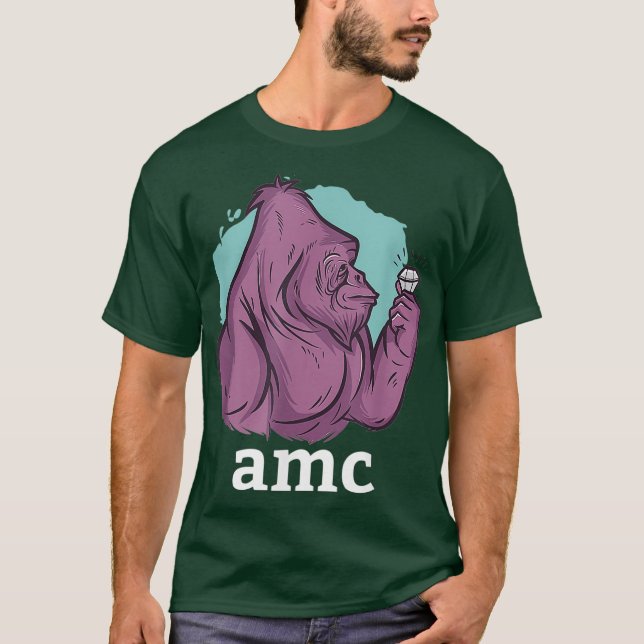 T-shirt AMC à la lune Short Squeeze Ape investir (Devant)