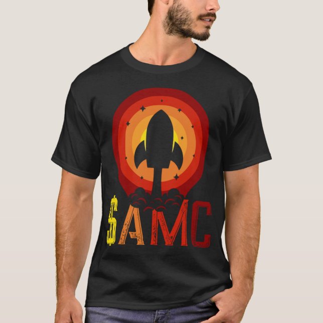 T-shirt $AMC Funny Stocks Rocket Stonk Trading (Devant)